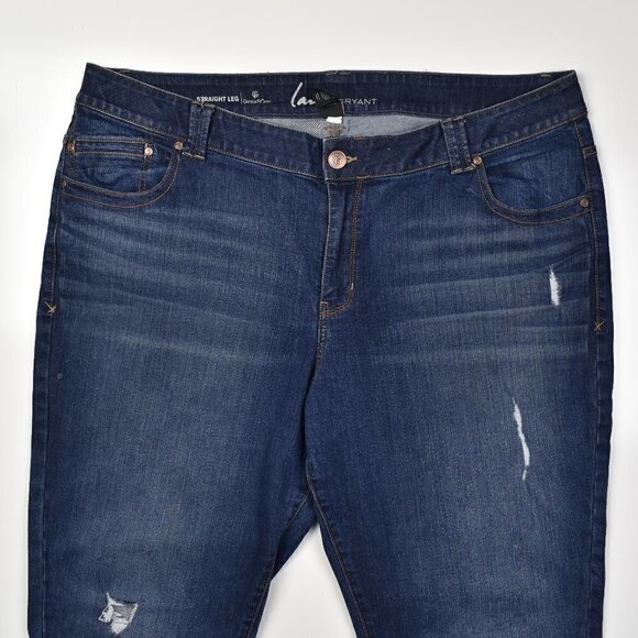 Lane Bryant Straight Leg Distressed Genius Fit Jeans 24 - Picture 4 of 6